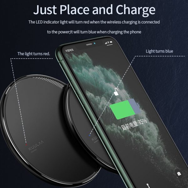 KUULAA Qi Wireless Charger For iPhone 11 Pro 8 X XR XS Max 10W Fast Wireless Charging for Samsung S10 S9 S8 USB Charger Pad