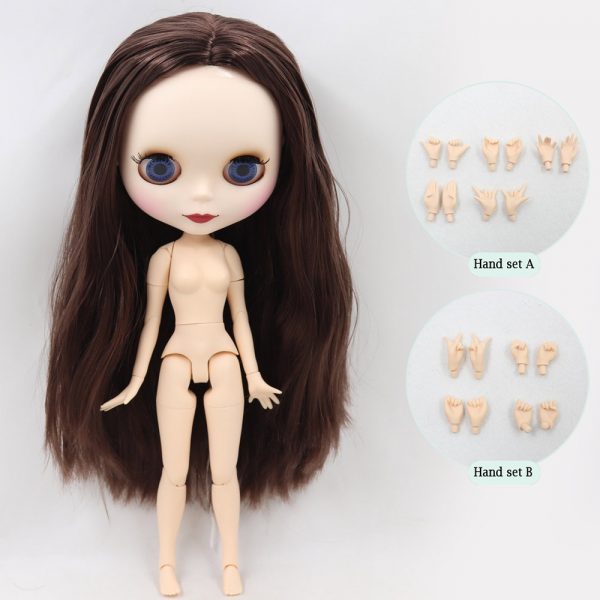 ICY DBS Blyth doll No.2 WHITE and Black skin joint body oily straight hair 1/6 BJD special price toy gift