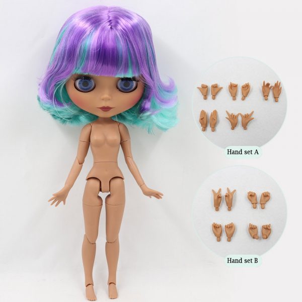 ICY DBS Blyth doll No.2 WHITE and Black skin joint body oily straight hair 1/6 BJD special price toy gift