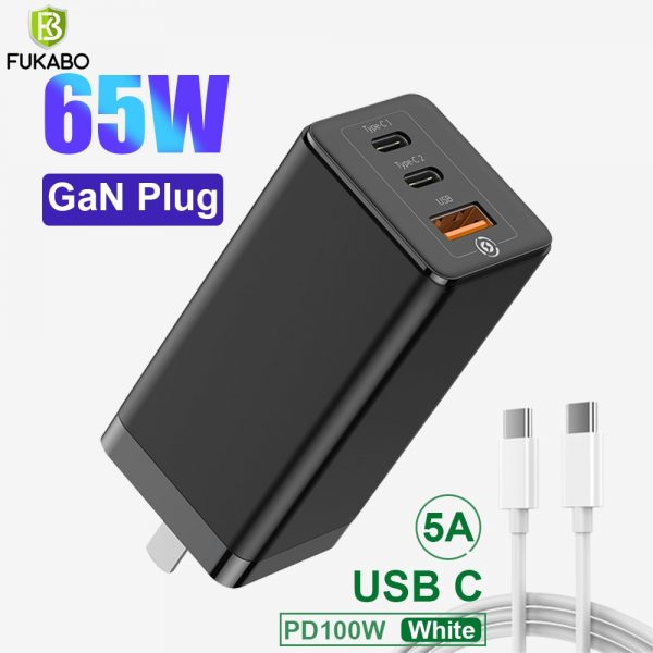 65W Quik Charge 3.0 USB Fast Charging PD GaN Charger For iPhone Xiaomi Huawei Samsung Mobile Phone Laptop Tablet Charge Adapter