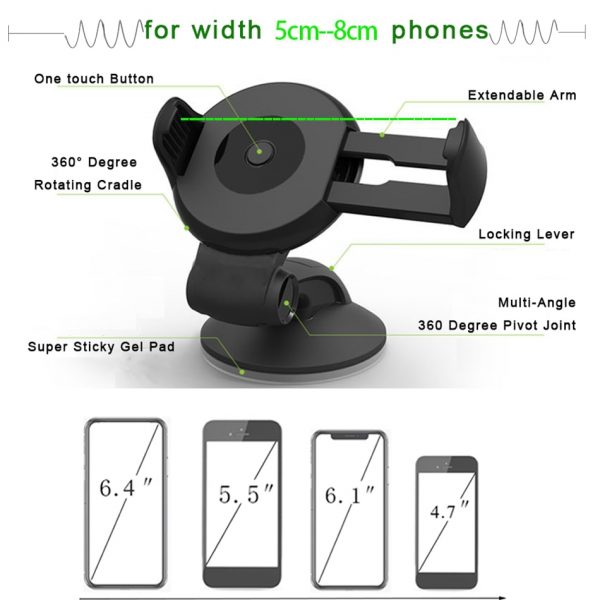 Universal Mobile Car Phone Holder For Phone in Car Holder Windshield Cell Stand support smartphone voiture Suporte Porta Celular