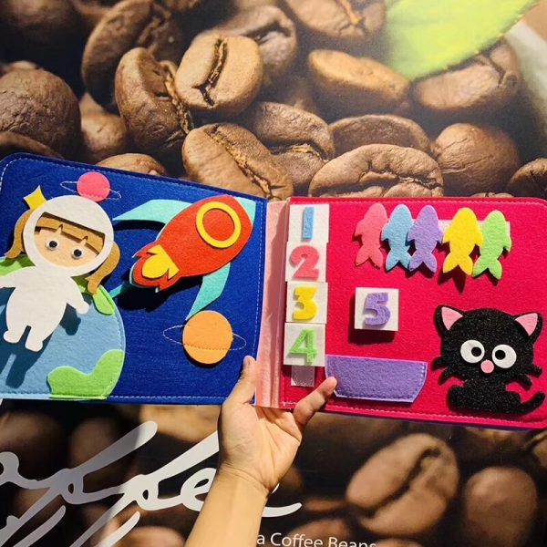 Rainbow 3D Baby Cloth Book Practice Hand Early Learning Education Quiet Book Soft Washable Unfold Parent-Child Interaction Book