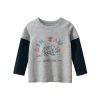 New Spring Children's clothing boy T-shirt wholesale big dinosaur pattern baby clothing mother kids clothes with 100% cotton T