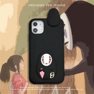 Cute Cartoon Miyazaki Hayao Spirited Away No Face man 3D Silicon Soft Case for iphone 12 11 Pro X XS Max XR 8 7 Plus Phone Cover