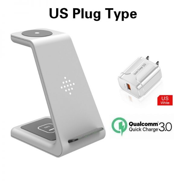 Wireless Charger Samsung 3 in 1 10W Fast Charging Qi-Certified, Compatible Samsung S10/ S10+ Airpods, Galaxy Watches Galaxy buds