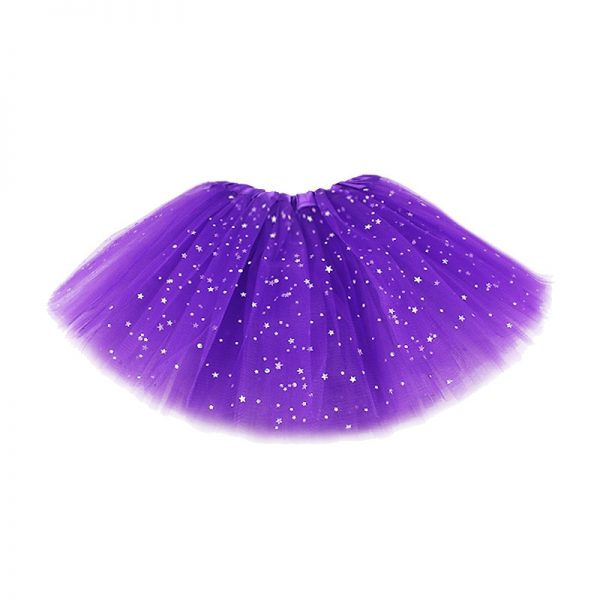 3-layer Purple Kids Girl Skirt 2020 Fashion Baby Girl School Shiny Mini Tutu Skirts Black Pink for 2-8 Years Chlidren Clothes