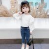 T-shirts For Girls Puff Sleeve T-shirt Girl Casual Style Kids Tops Tee Spring Autumn Baby Girl Clothes