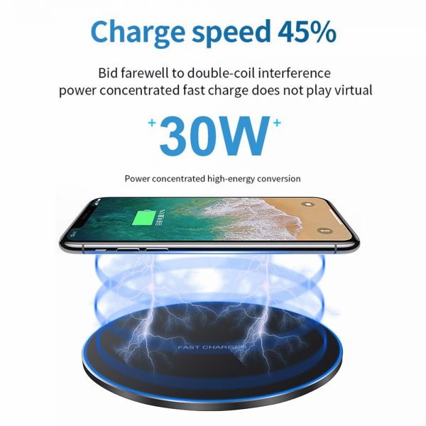 FDGAO 30W Fast Wireless Charger For Samsung S10 S20 S9 Note 20 10 9 USB C Qi Charging Pad for iPhone 12 11 XS XR X 8 Airpods Pro