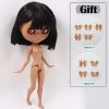 ICY DBS Blyth doll No.2 WHITE and Black skin joint body oily straight hair 1/6 BJD special price toy gift