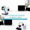 Wireless Charger Samsung 3 in 1 10W Fast Charging Qi-Certified, Compatible Samsung S10/ S10+ Airpods, Galaxy Watches Galaxy buds