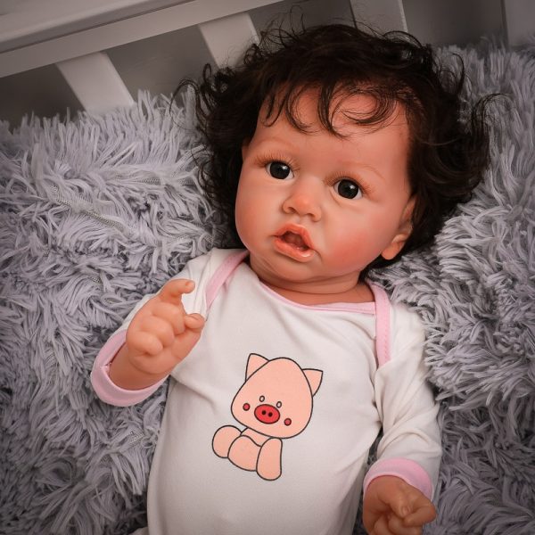 22" Realistic Tyler Reborn Baby Doll Boy Realistic Lifelike Doll With Crooked Mouth Adorable Bonecas Toy Birthday Gifts