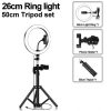 26CM LED Selfie Ring Light Multi-Function Dimmable Ring Light For Cell Phone Holder Camera Live Video Stream Makeup Youtube