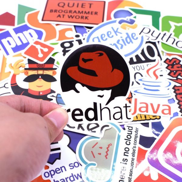 50pcs/pack Programming Language Sticker Internet Java JS Php Html Cloud Docker Bitcoin APP Stickers for Laptop Car DIY Sticker