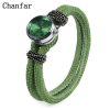 Chanfar Double Wrap Leather Bracelet Snap Button Watch Bracelet Jewelry For Women Men Fashion Gift