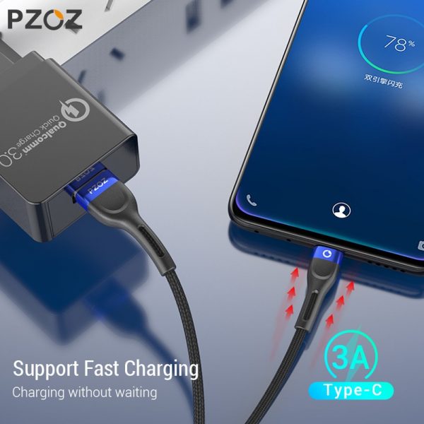 PZOZ usb c cable type c cable Fast Charging Data Cord Charger usb cable c For Samsung s10 s9 A51 xiaomi mi 10 redmi note 9s 8t