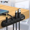 TOPK Silicone USB Cable Winder Desktop Cable organizer Management Multipurpose Clips Cables Protector for Wired headphones