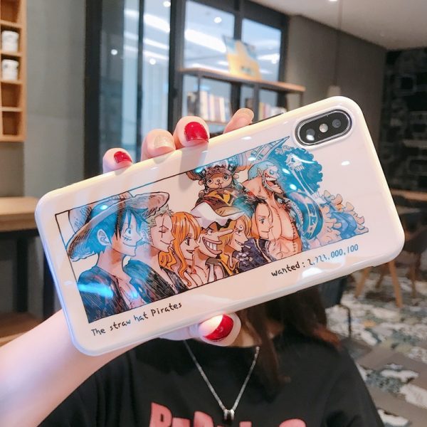 Japan Anime One Piece Luffy Sauron Case For iphone 12 11 X Xs Max Xr 8 7 6s Plus Luxury Cartoon Blue light Soft Silicon Cover