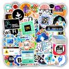 50 PCS Programming Language Stickers Internet Html Software Waterproof Sticker for Geek Hacker Developer to DIY Laptop Phone Car