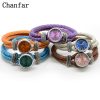 Chanfar Double Wrap Leather Bracelet Snap Button Watch Bracelet Jewelry For Women Men Fashion Gift