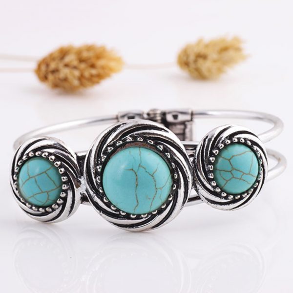 Jewelry Vintage Tibetan Carved Round Rammel Bangle Bracelet Watch Band Pulsera Bracalete Accessory Gift For Women