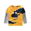 New Spring Children's clothing boy T-shirt wholesale big dinosaur pattern baby clothing mother kids clothes with 100% cotton T