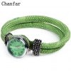 Chanfar Double Wrap Leather Bracelet Snap Button Watch Bracelet Jewelry For Women Men Fashion Gift