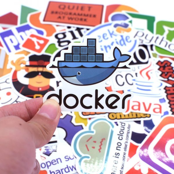 50pcs/pack Programming Language Sticker Internet Java JS Php Html Cloud Docker Bitcoin APP Stickers for Laptop Car DIY Sticker