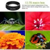 2 Functions Mobile Phone Lens 0.45X Wide Angle Len & 12.5X Macro HD Camera Lens Universal for iPhone Android Phone