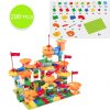 Marble Race Run Block Big Size Compatible Duploed Building Blocks Plastic Funnel Slide DIY Assembly Bricks Toys For Children