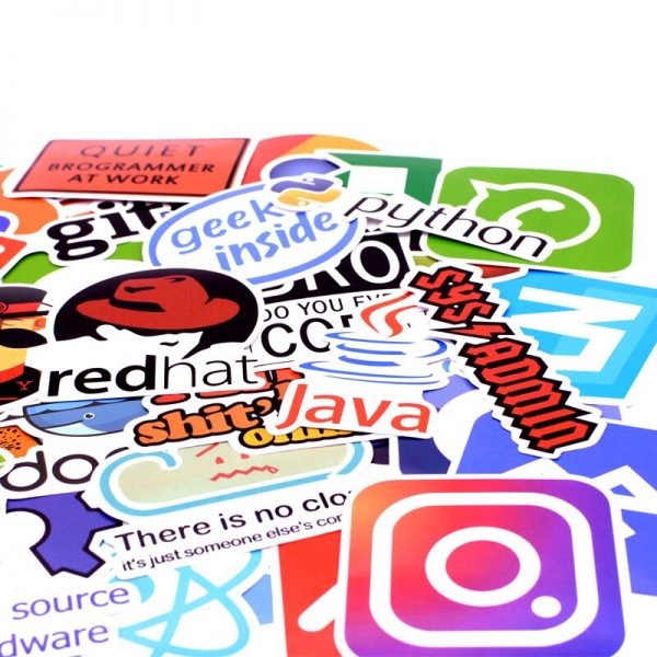 50pcs/pack Programming Language Sticker Internet Java JS Php Html Cloud Docker Bitcoin APP Stickers for Laptop Car DIY Sticker