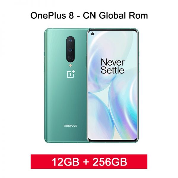 Global Rom OnePlus 8 5G Smartphone 12GB 256GB Snapdragon 865 Octa Core 6.55 90Hz Fluid Display 48MP Triple Cams 30T Fast Charge