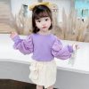 T-shirts For Girls Puff Sleeve T-shirt Girl Casual Style Kids Tops Tee Spring Autumn Baby Girl Clothes