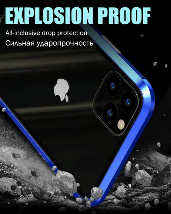 Magnetic Attraction Case For iPhone 11 Pro Max SE 2020 Shockproof Case For iPhone 6 6s 7 8 Plus Tempered Glass Back Cover