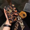 Luxury brand Square leopard pattern Hairball soft silicon phone case for iphone 6 7 8 plus X XR MAX 11 Pro 2020 SE Scarves cover