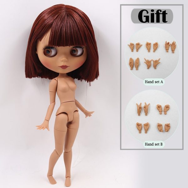 ICY DBS Blyth doll No.2 WHITE and Black skin joint body oily straight hair 1/6 BJD special price toy gift