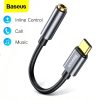 Baseus USB Type C to 3.5mm Jack OTG Adapter USB-C Type-C to 3.5 mm Headphone Audio Aux Cable For Xiaomi Mi 10 9 Oneplus 8 7 Pro