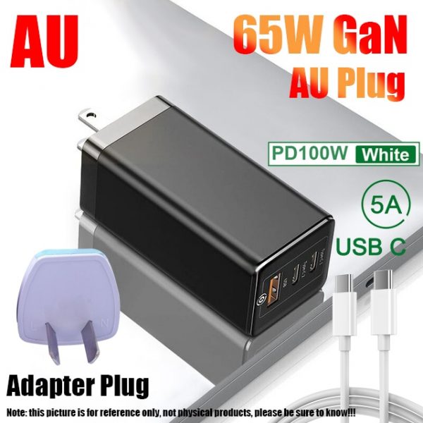 65W Quik Charge 3.0 USB Fast Charging PD GaN Charger For iPhone Xiaomi Huawei Samsung Mobile Phone Laptop Tablet Charge Adapter