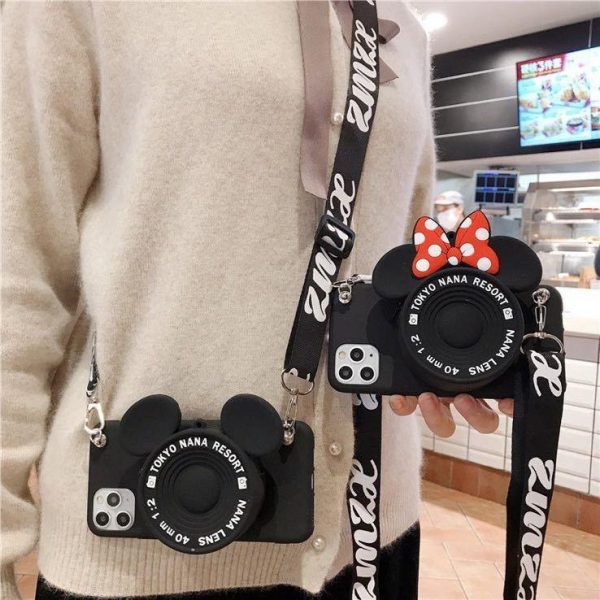 3D Camera Cartoon Coin Bags Soft Silicon Phone Case For iPhone 12 11 Pro XS Max X 8 7 6s Plus SE 2020 XR Cover With Lanyard