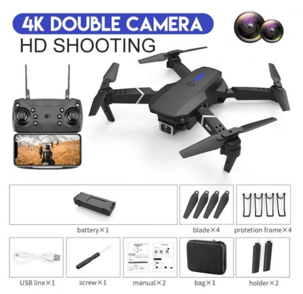 LSRC 2021 New Quadcopter Drone E525 HD 4K 1080P Camera and WiFi FPV HeightKeeping RC Foldable Quadcopter Dron Toy Gift