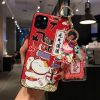 Lucky Cat Wristband Bracket Shell for iPhone 11 Pro Max XS MAX XR Ornament Soft Back Cover for iPhone X 8 7 6 6S Plus