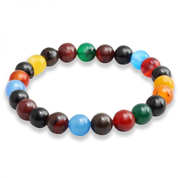 Fashion 8mm Natural Stone Beads Bracelet Men Women Tiger Eye Lava Hematite Strand Bracelet&Bangles Healing Yoga Pulsera Jewelry