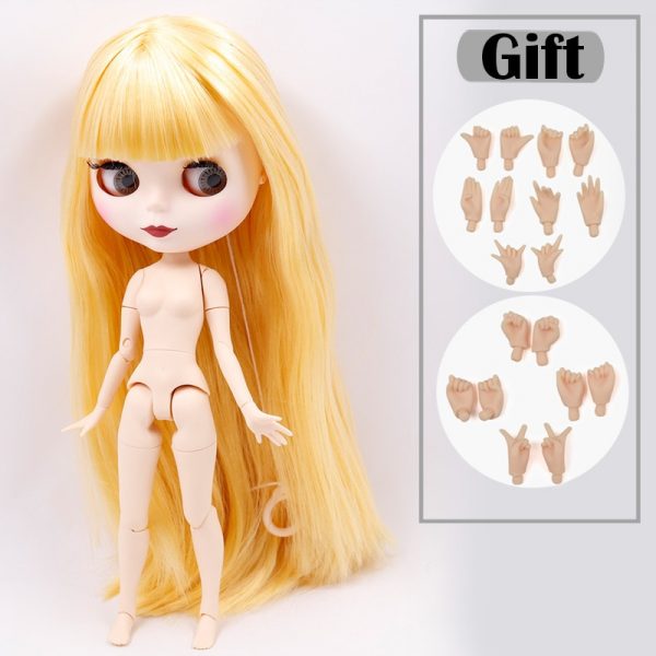 ICY DBS Blyth doll No.2 WHITE and Black skin joint body oily straight hair 1/6 BJD special price toy gift