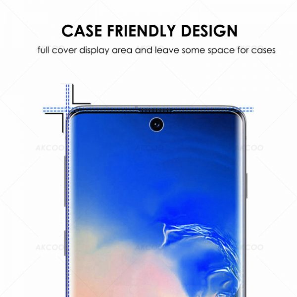 Akcoo Note 10 Plus Tempered Glass Screen Protector fingerprint unlock for Samsung Galaxy Note 10 UV Glass Screen film full Cover