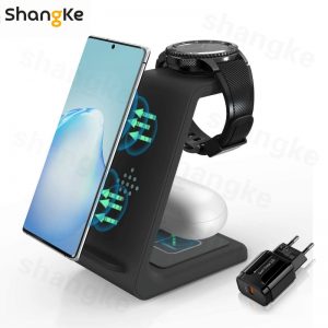 Wireless Charger Samsung 3 in 1 10W Fast Charging Qi-Certified, Compatible Samsung S10/ S10+ Airpods, Galaxy Watches Galaxy buds