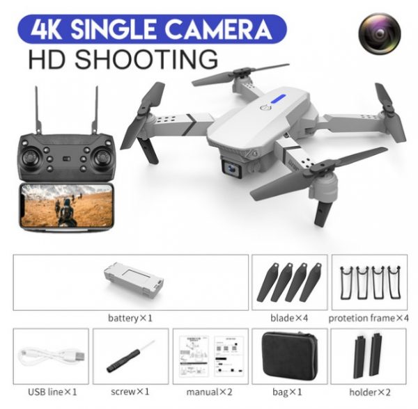 LSRC 2021 New Quadcopter Drone E525 HD 4K 1080P Camera and WiFi FPV HeightKeeping RC Foldable Quadcopter Dron Toy Gift