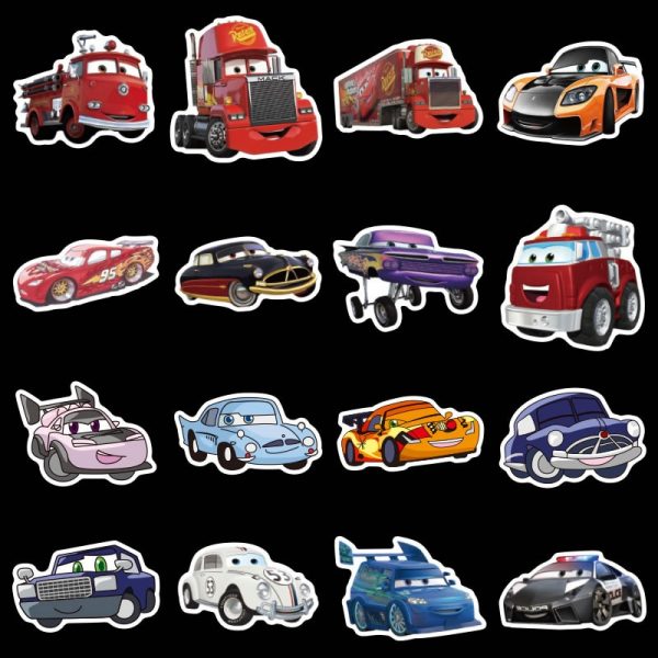 10/50Pcs Disney Kawaii Anime Stickers Funny Pixar Cars DIY Sticker Laptop Guitar Skateboard Luggage Waterproof Stikers Kids Toys