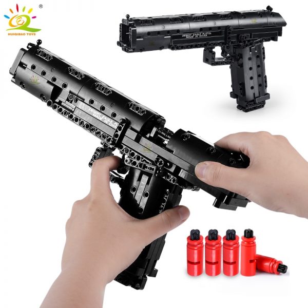 HUIQIBAO 563PCS Desert Eagle Toy Model Building Blocks Set Technic Assembly Bricks City DIY Weapon Game Gun Children Toys Gift