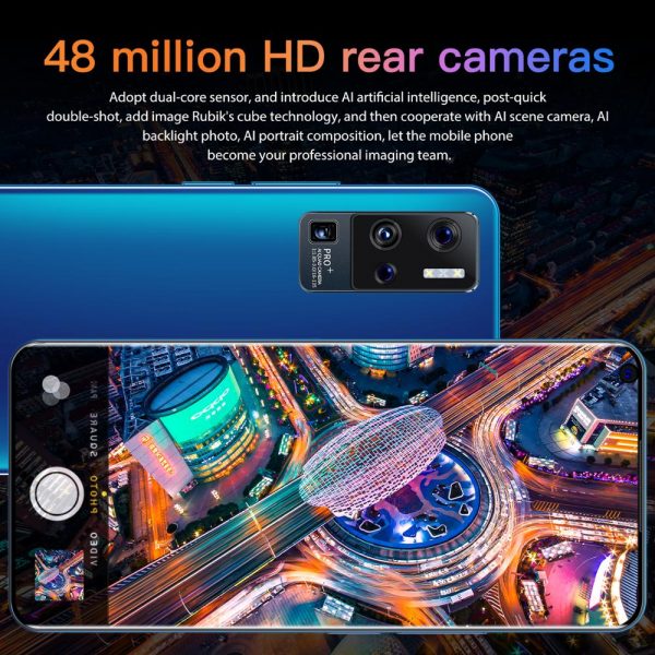 X50 PRO plus Rear Quad Camera 48MP Selfie Smartphone 8GB+256GB 7.0 Inch 5000mAh Android 10 Dual SIM Card mobile phone 4G LTE