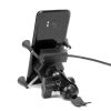 Phone Holder Universal Motorcycle Motorbike Mobile Phone Holder Mount X Grip Clamp USB Charge adjustable 360 degrees rotatable