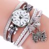 DUOYA Cute Style Owl Pendant Ladies Bracelet Watch Fashion Women Wrist Watch